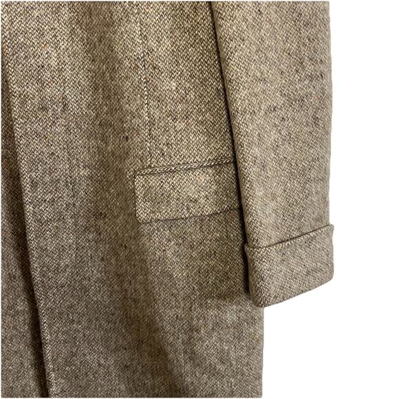 Brunello Cucinelli Men’s 100% Wool Herringbone Tan Overcoat Size 48 Mid Length - Picture 3 of 10